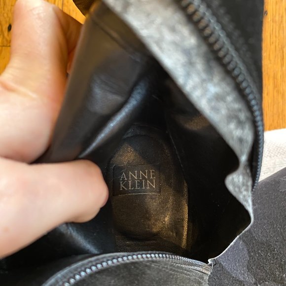 Anne Klein black heeled tall boots - Picture 5 of 5